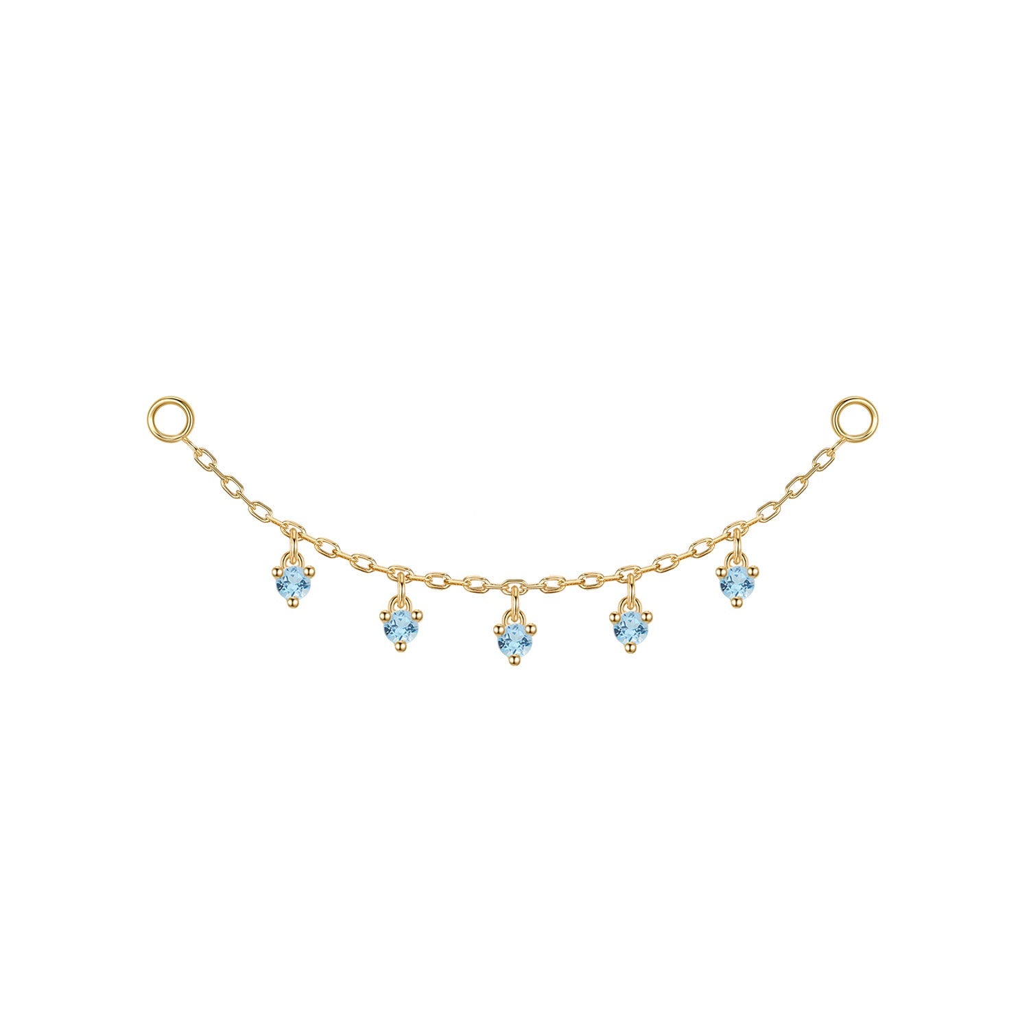 Chain with Dripping Round Colored Gemstones