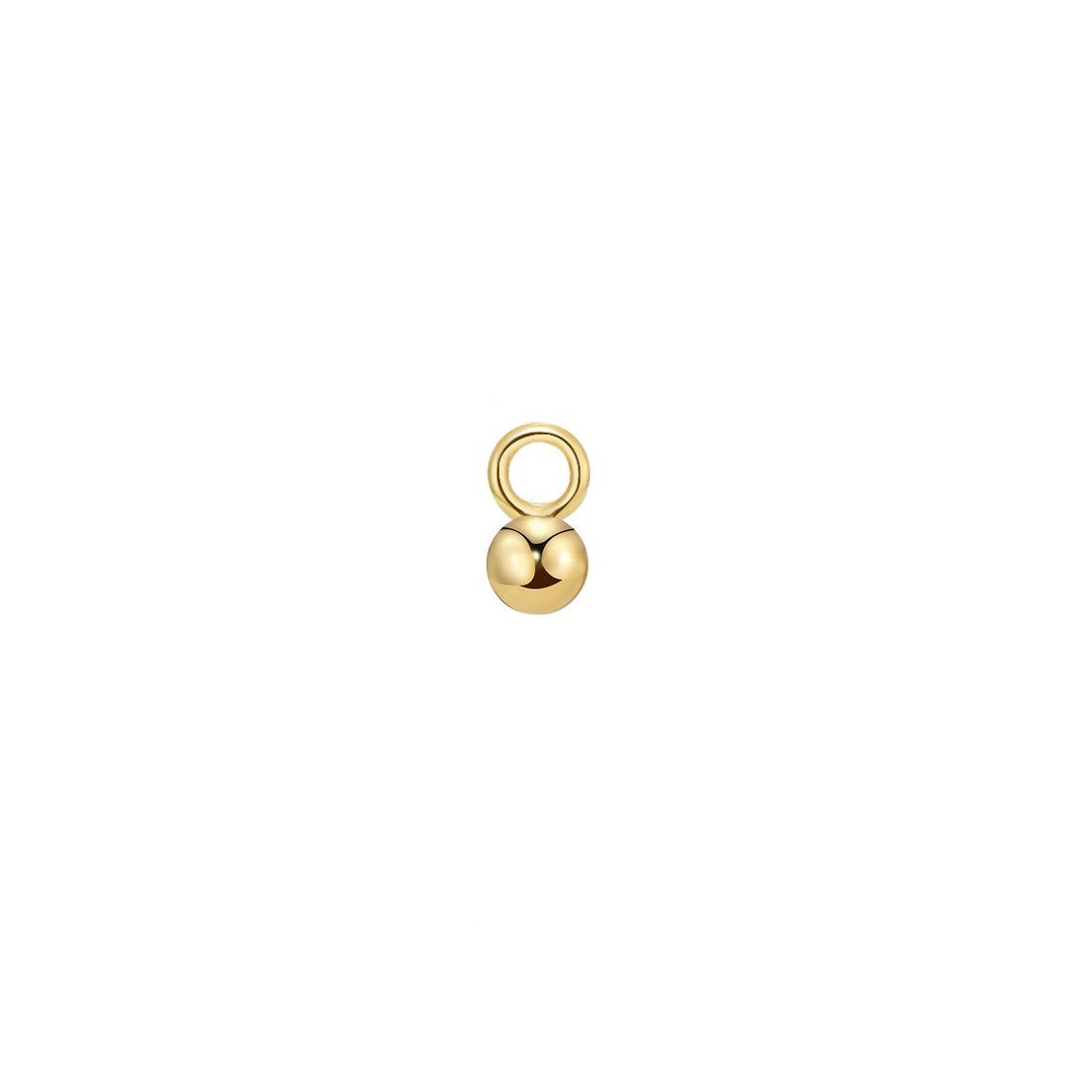 Tiny Charm - Gold Round Bead, Gold Marquise Bead and Bezel Diamond