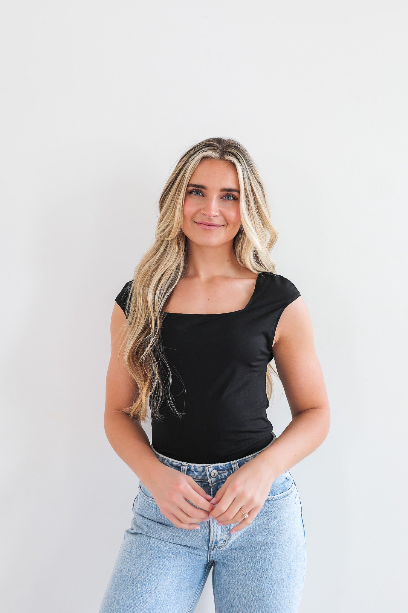 LAYERING BODYSUIT IN BLACK FINAL SALE