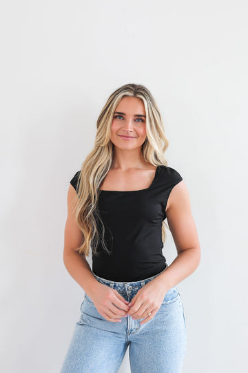 LAYERING BODYSUIT IN BLACK FINAL SALE