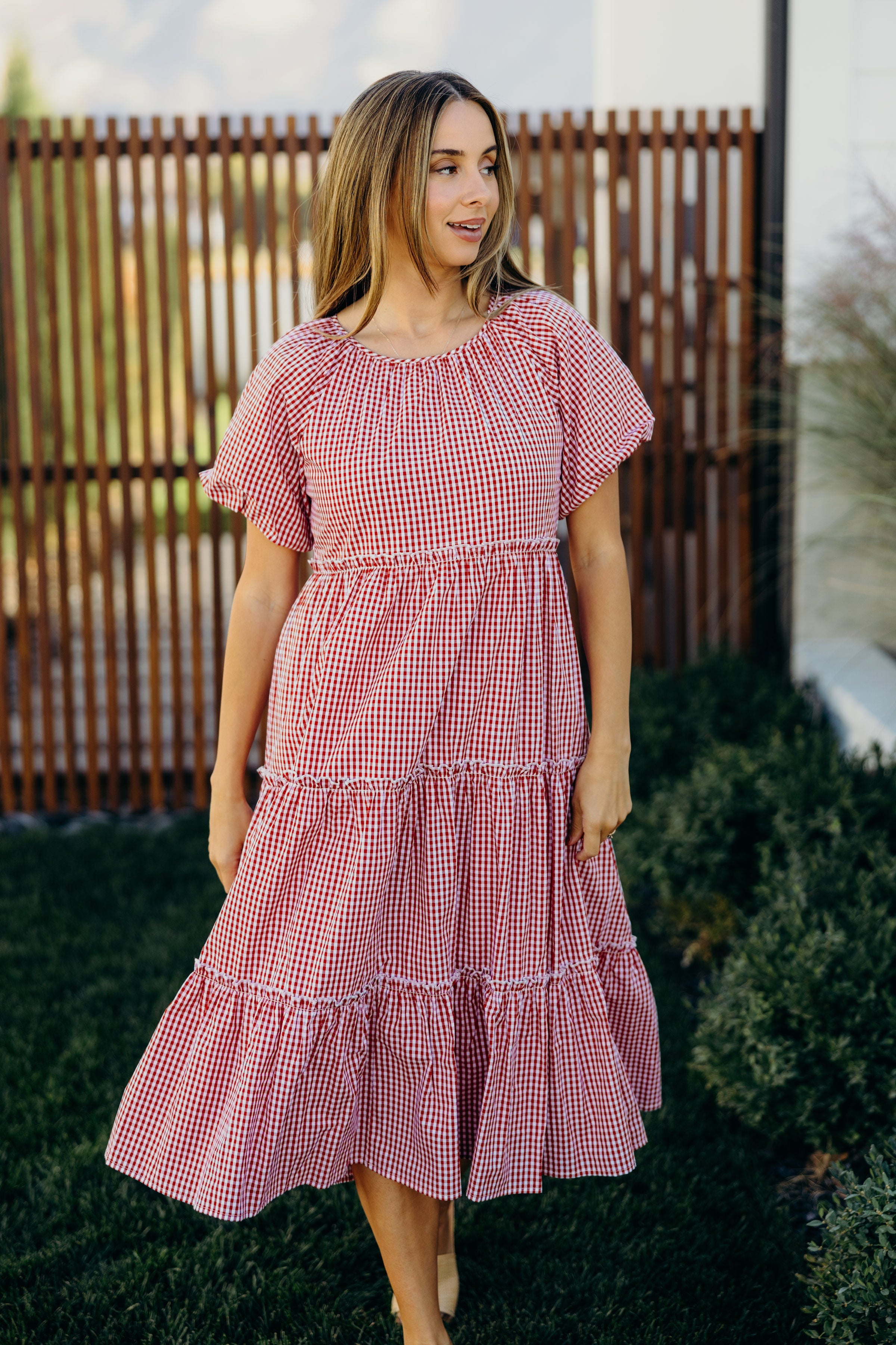 THE SERENA IN RED CHECK FINAL SALE