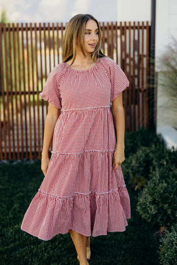 THE SERENA IN RED CHECK FINAL SALE