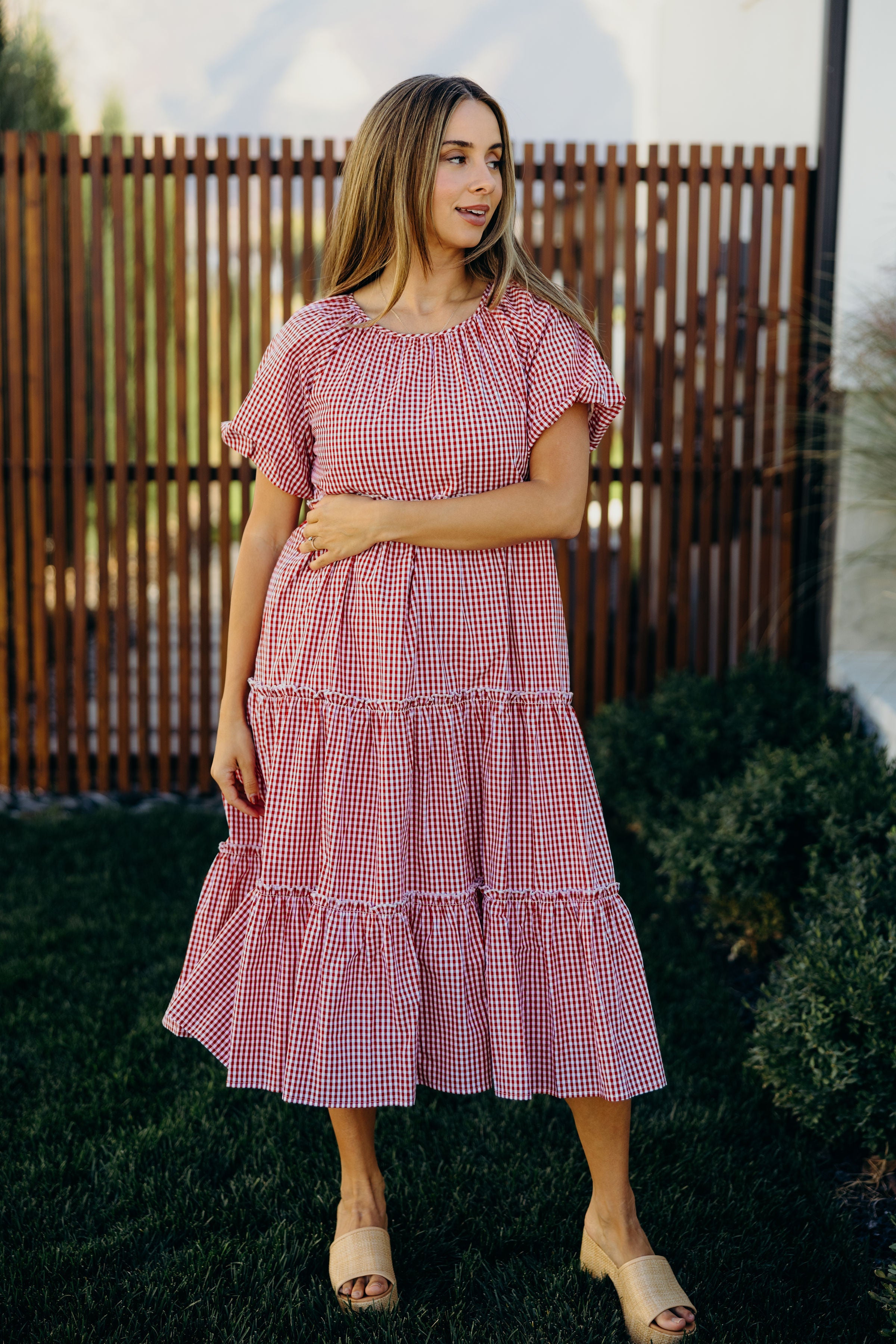 THE SERENA IN RED CHECK FINAL SALE