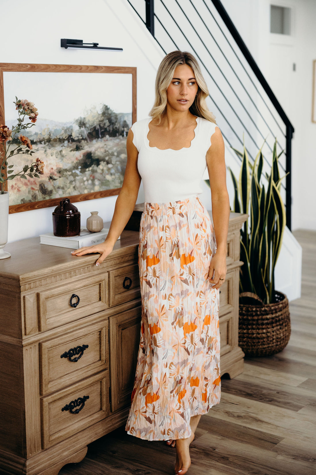 MAXI SKIRT IN MELON BLOOM FINAL SALE