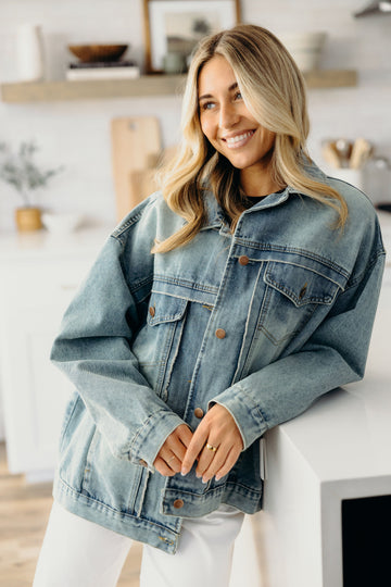 OVERSIZED DENIM JACKET IN HERITAGE FADE