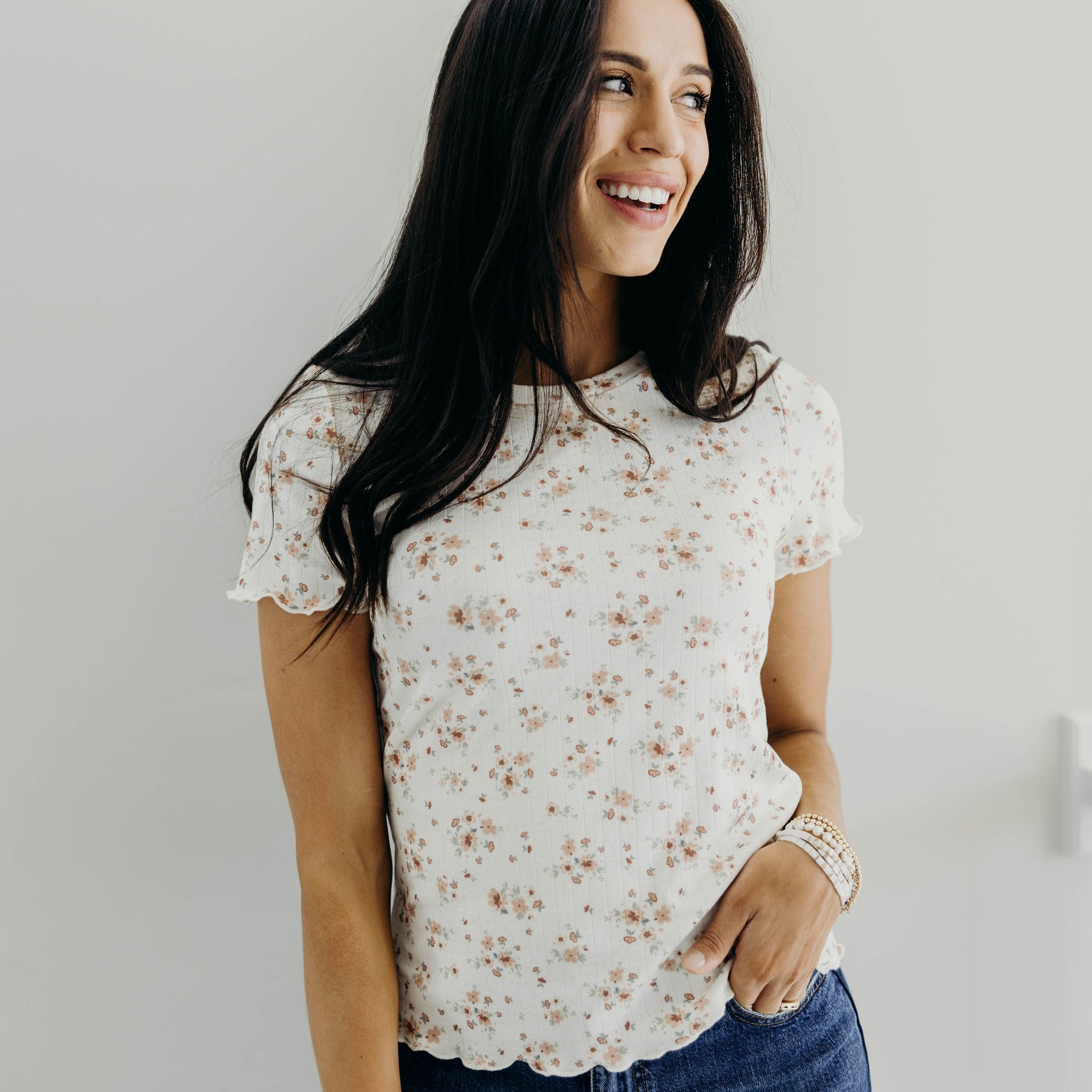 LETTUCE EDGE TEE IN WILD SAFFRON FINAL SALE