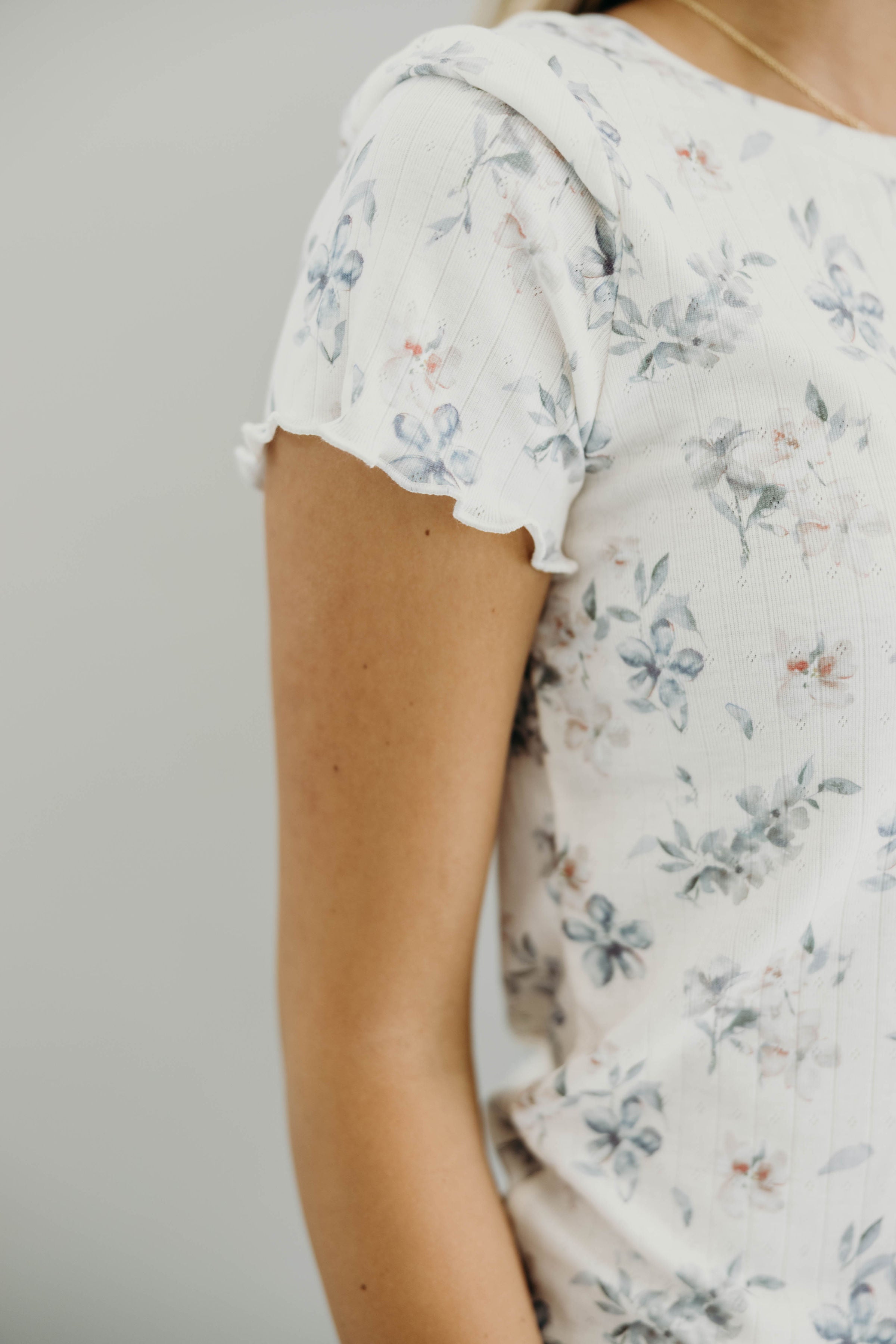 LETTUCE EDGE TEE IN VINTAGE BLUEBELL FINAL SALE