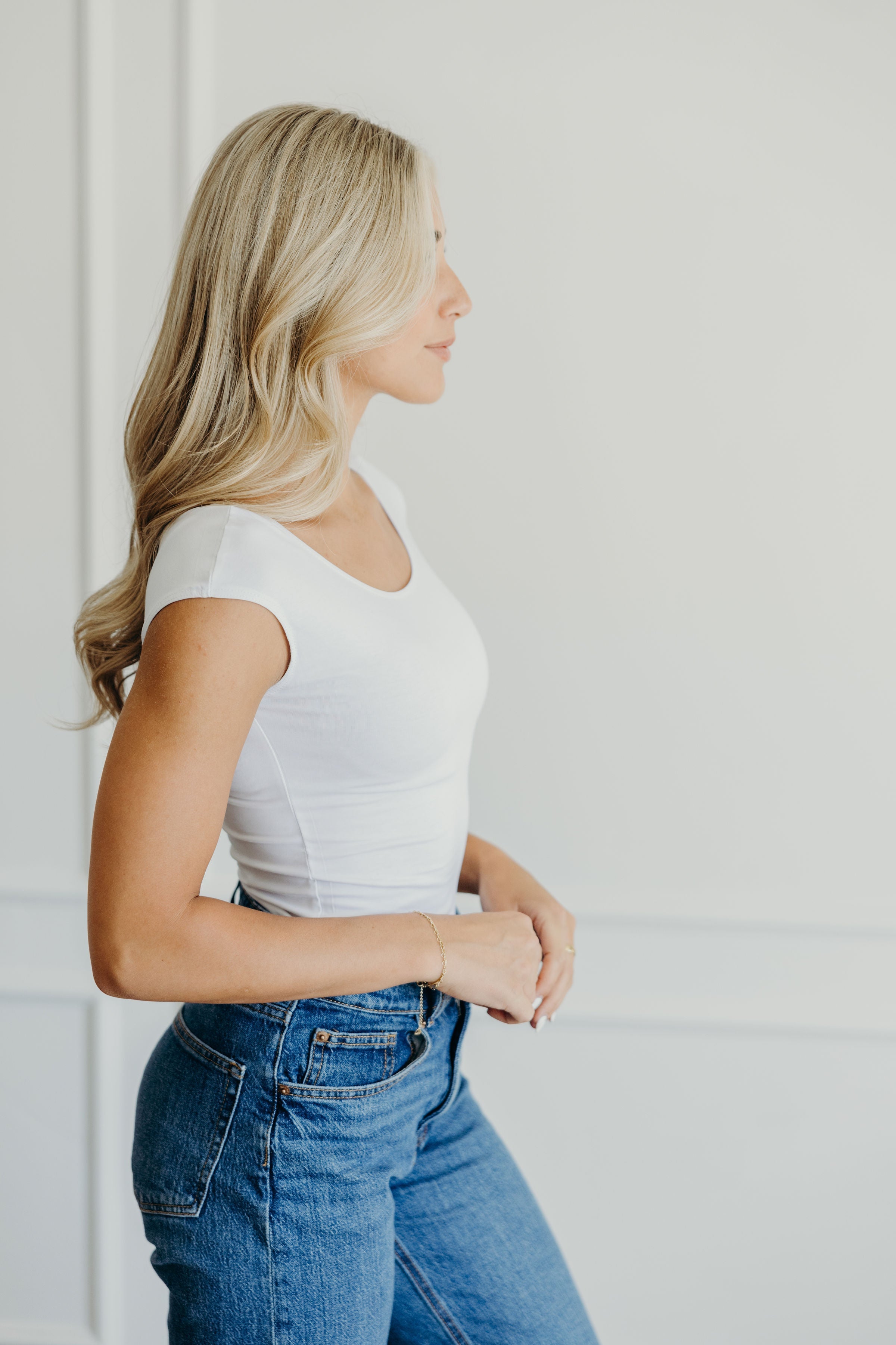 LAYERING CAP SLEEVE IN WHITE