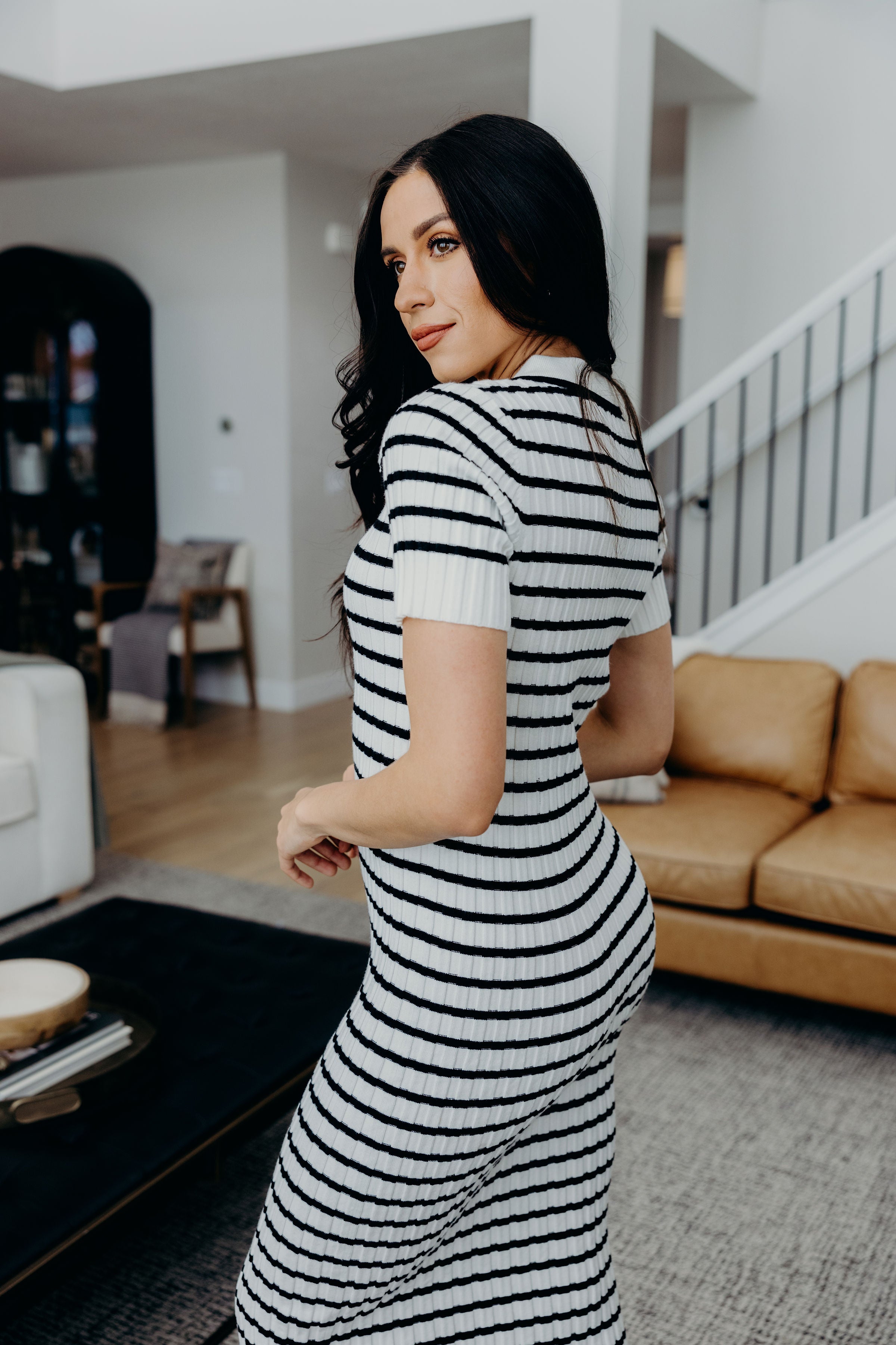 THE THEODORA IN BLACK STRIPED FINAL SALE