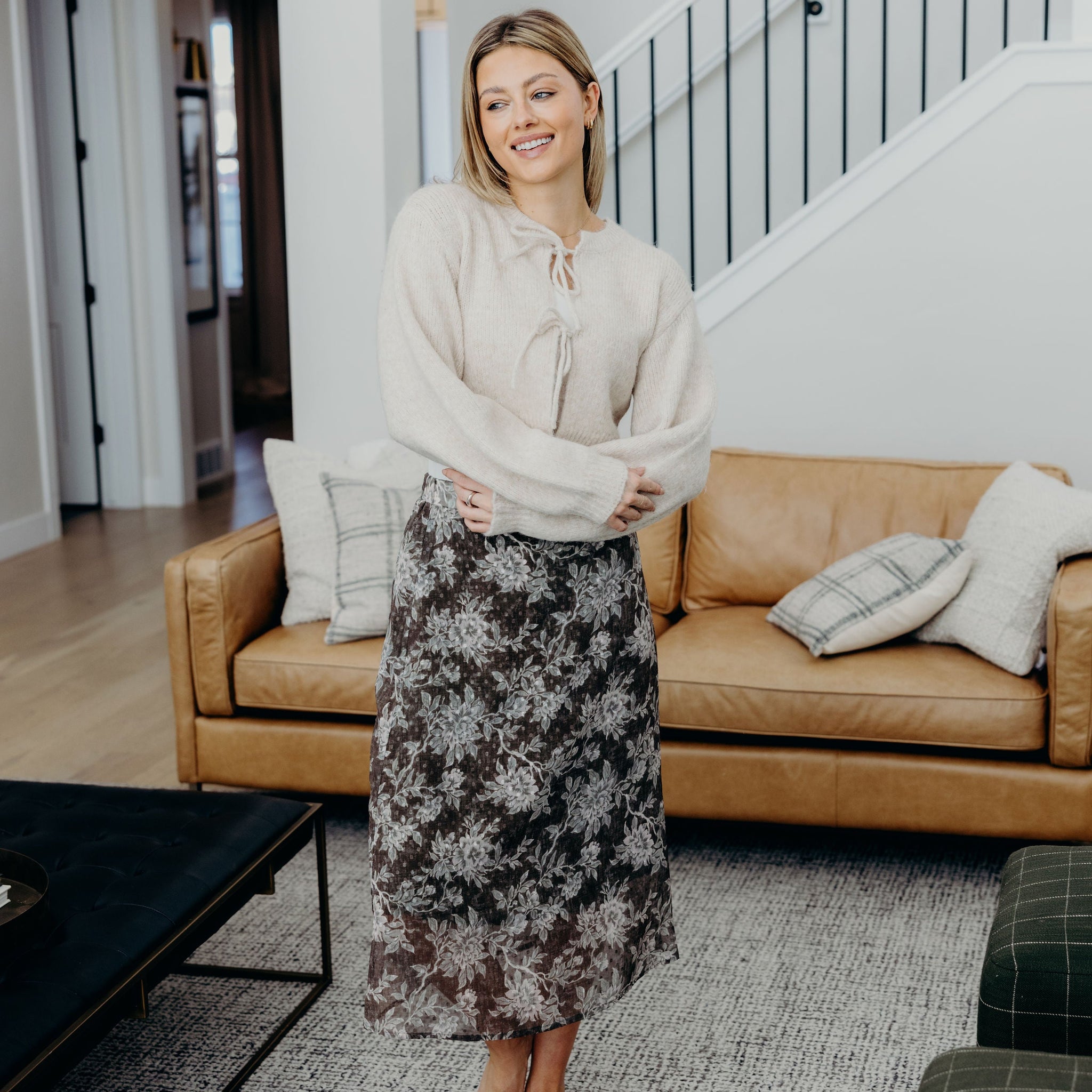 MIDI SKIRT IN BOTANICAL GARDEN FINAL SALE