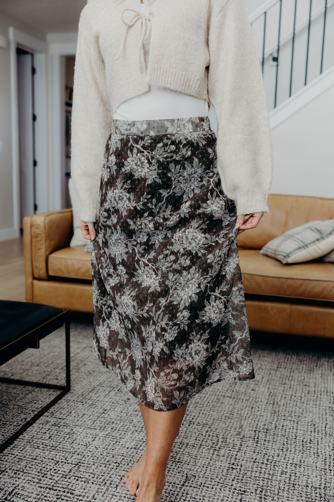 MIDI SKIRT IN BOTANICAL GARDEN FINAL SALE