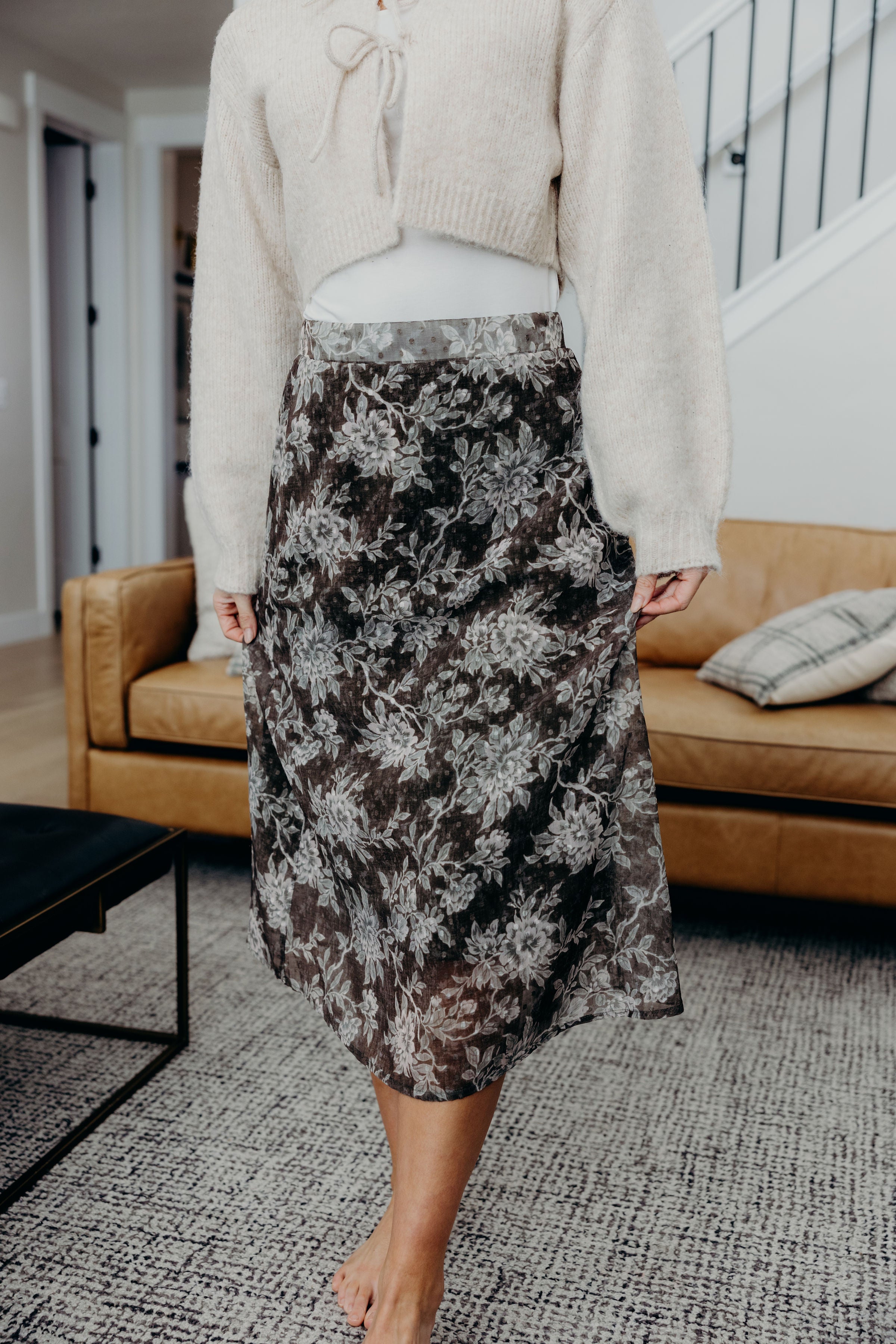 MIDI SKIRT IN BOTANICAL GARDEN FINAL SALE