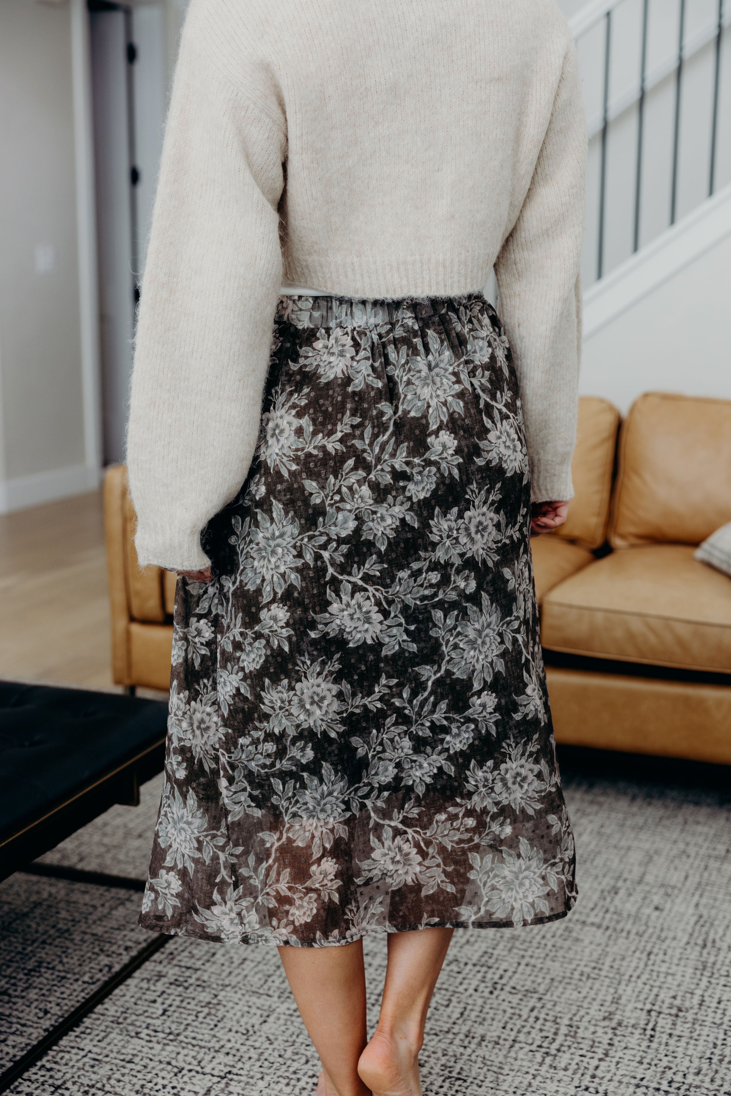 MIDI SKIRT IN BOTANICAL GARDEN FINAL SALE