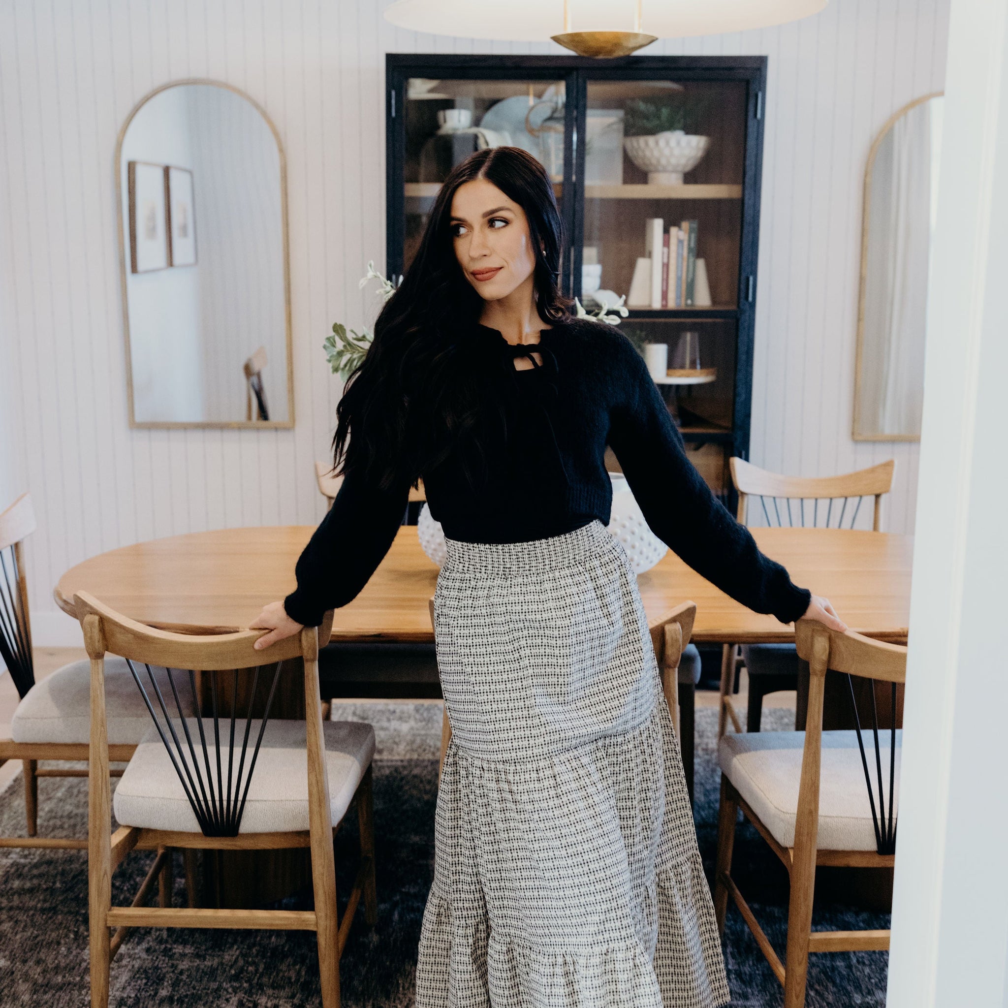 TIERED MAXI SKIRT IN PICNIC FLORALS FINAL SALE