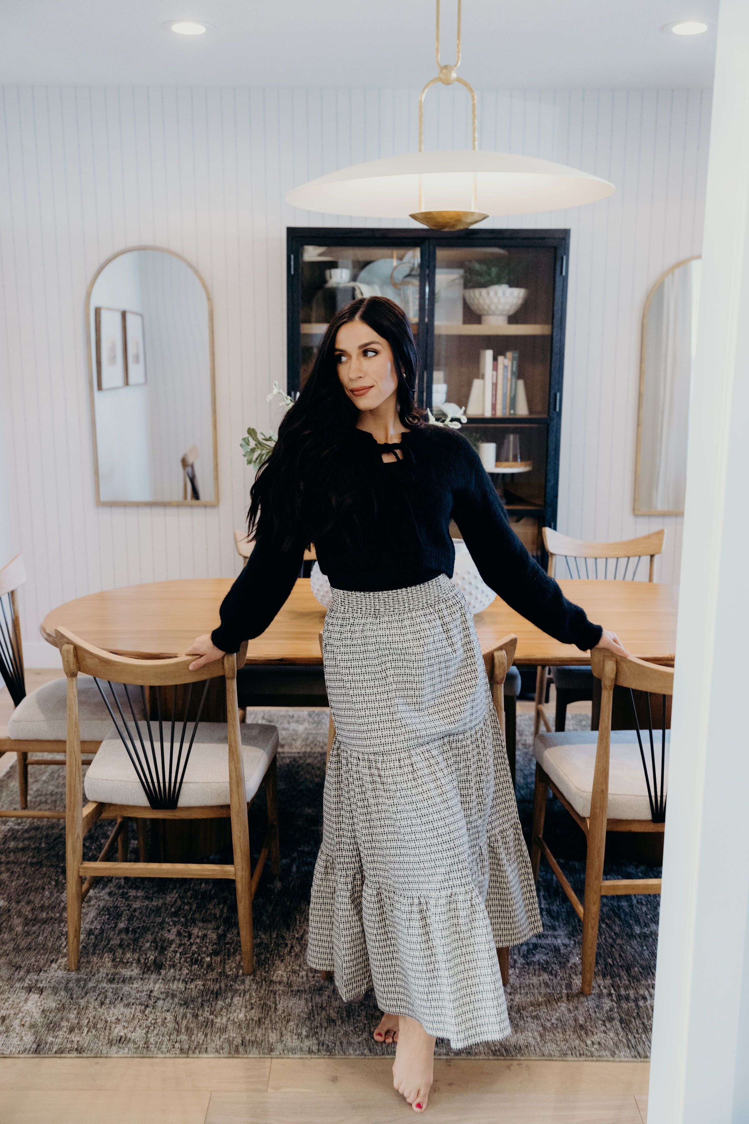 TIERED MAXI SKIRT IN PICNIC FLORALS FINAL SALE