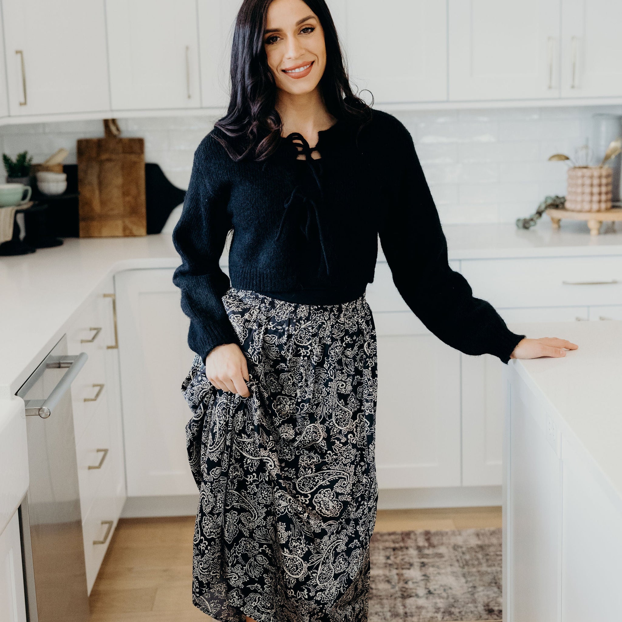 MAXI SKIRT IN MIDNIGHT SWIRL FINAL SALE