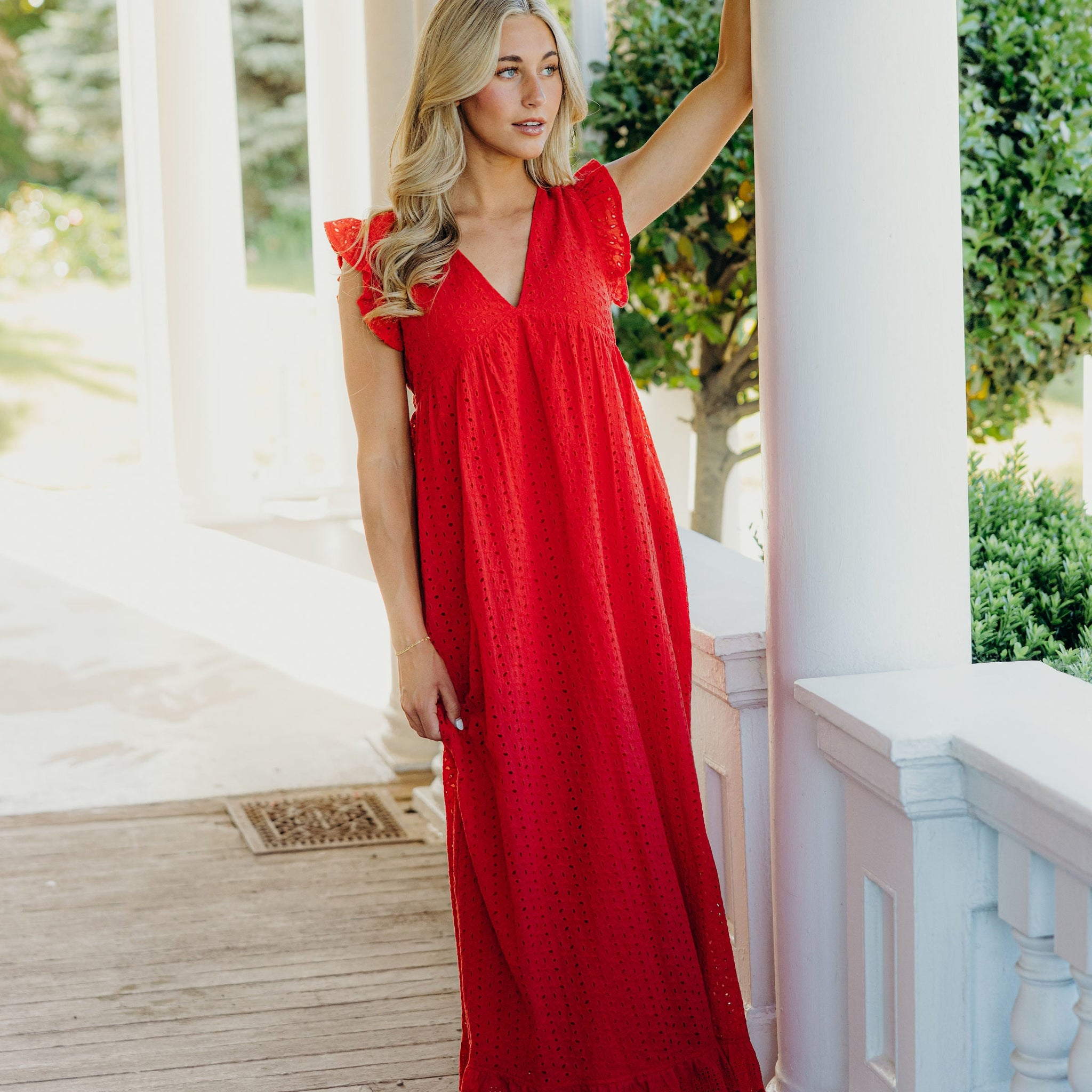 THE DUTTON IN HIBISCUS EYELET FINAL SALE