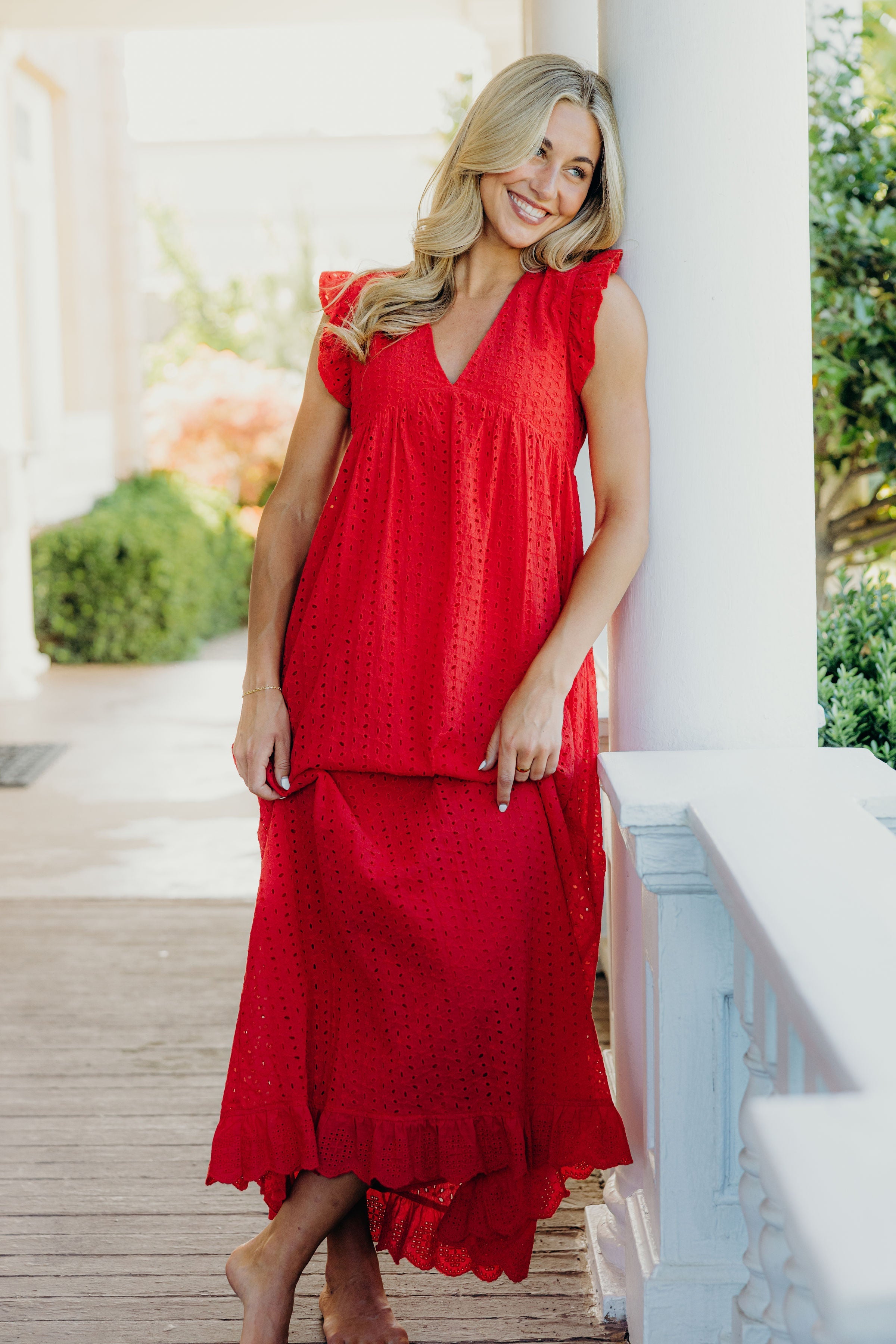 THE DUTTON IN HIBISCUS EYELET FINAL SALE