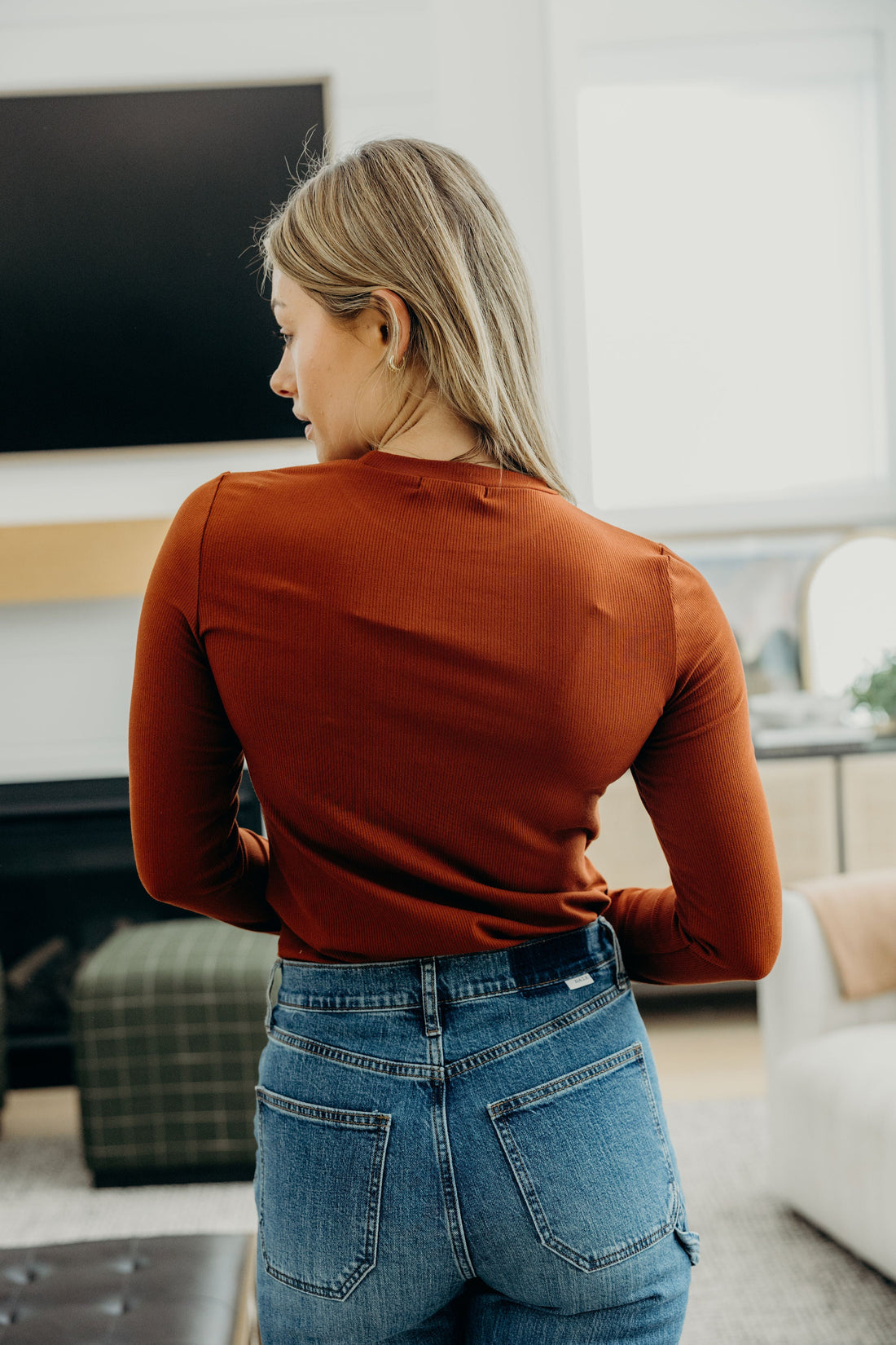 HIGH NECK LONG SLEEVE TEE IN AUBURN FINAL SALE