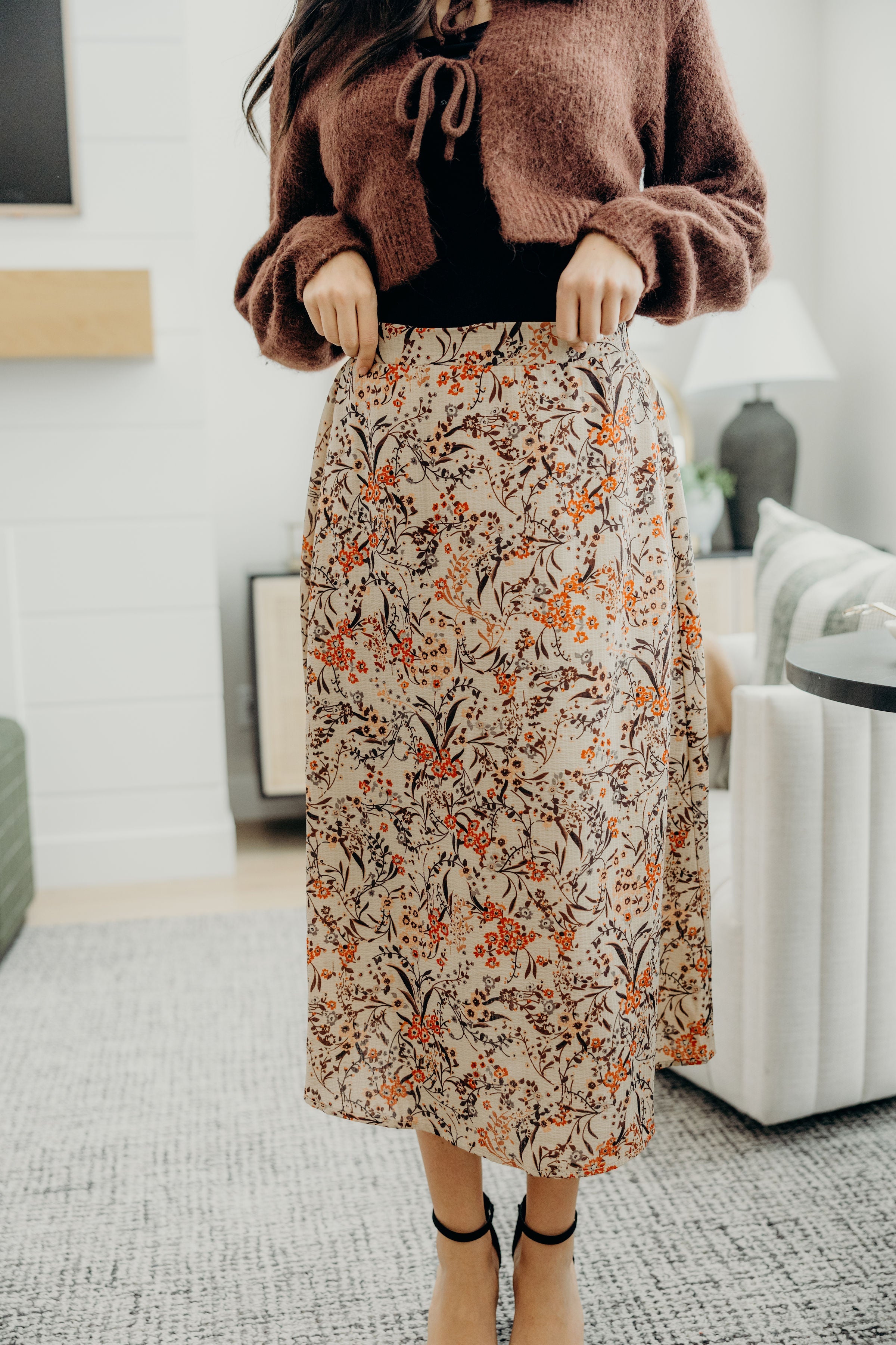 MIDI SKIRT IN SAHARA SAND FINAL SALE