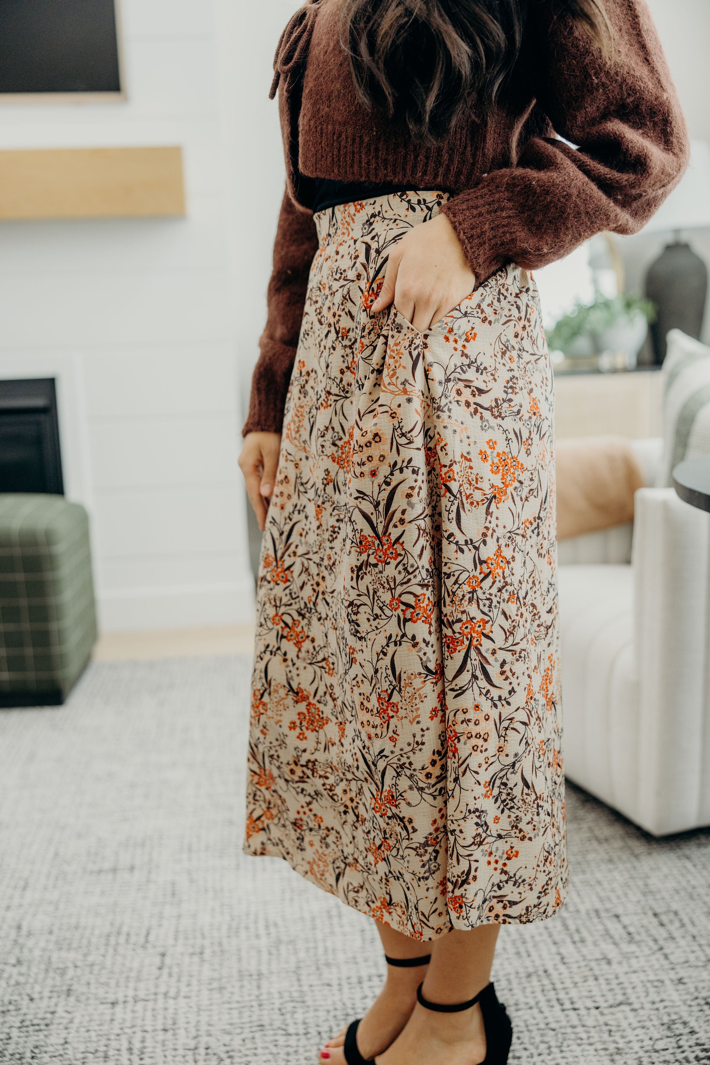 MIDI SKIRT IN SAHARA SAND FINAL SALE