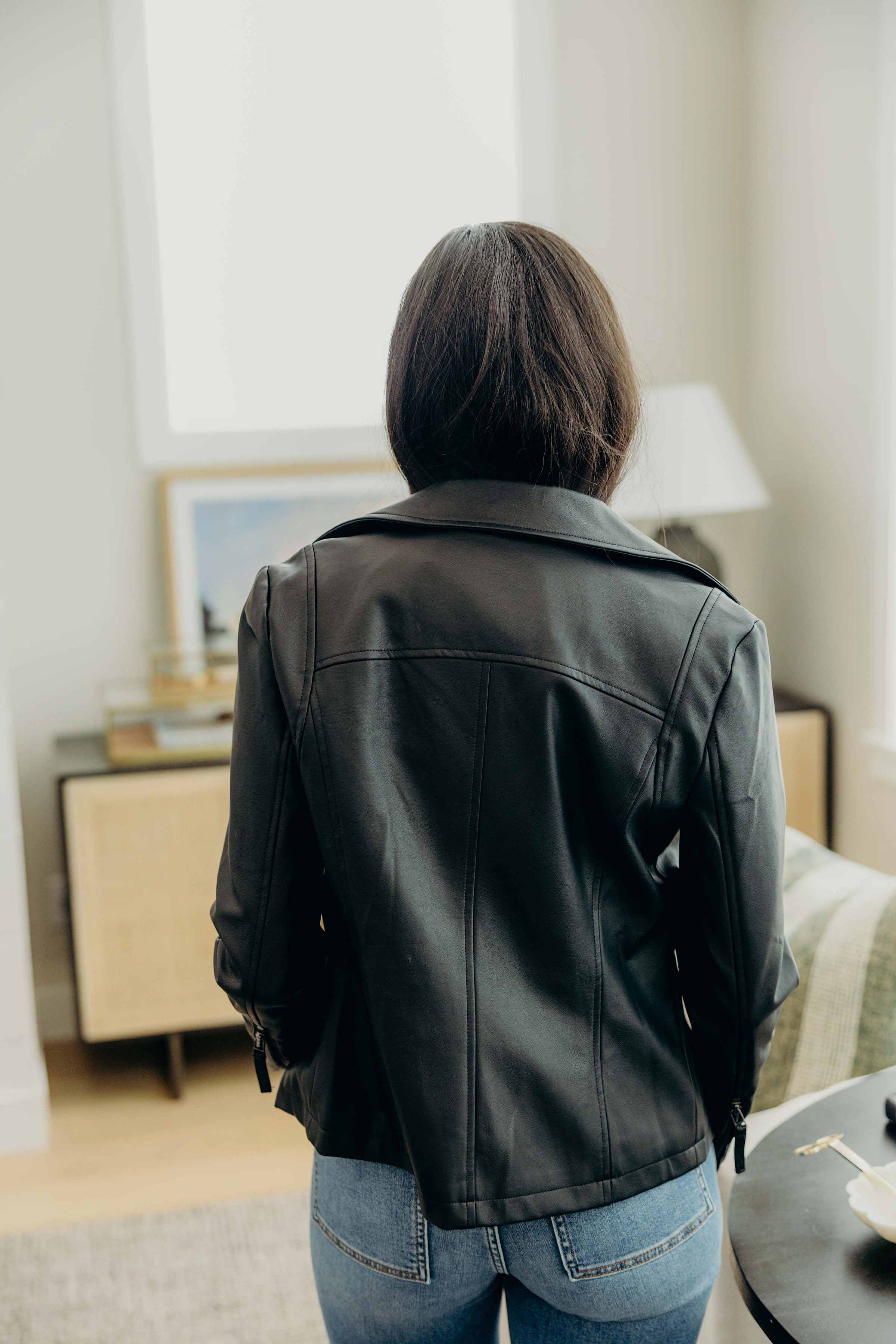 FAUX LEATHER JACKET IN BLACK