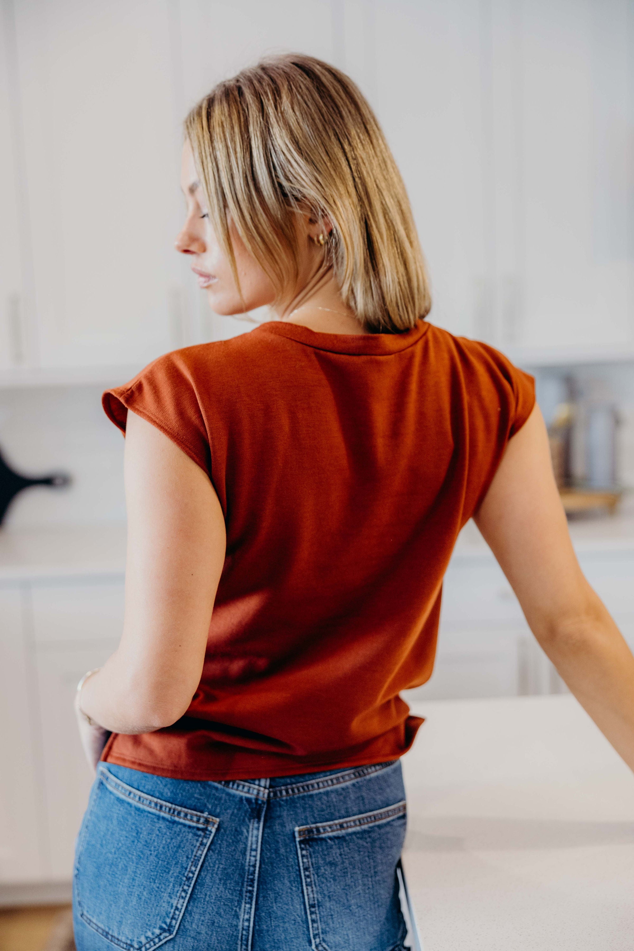 POCKET SLUB TEE IN CINNAMON STICK FINAL SALE