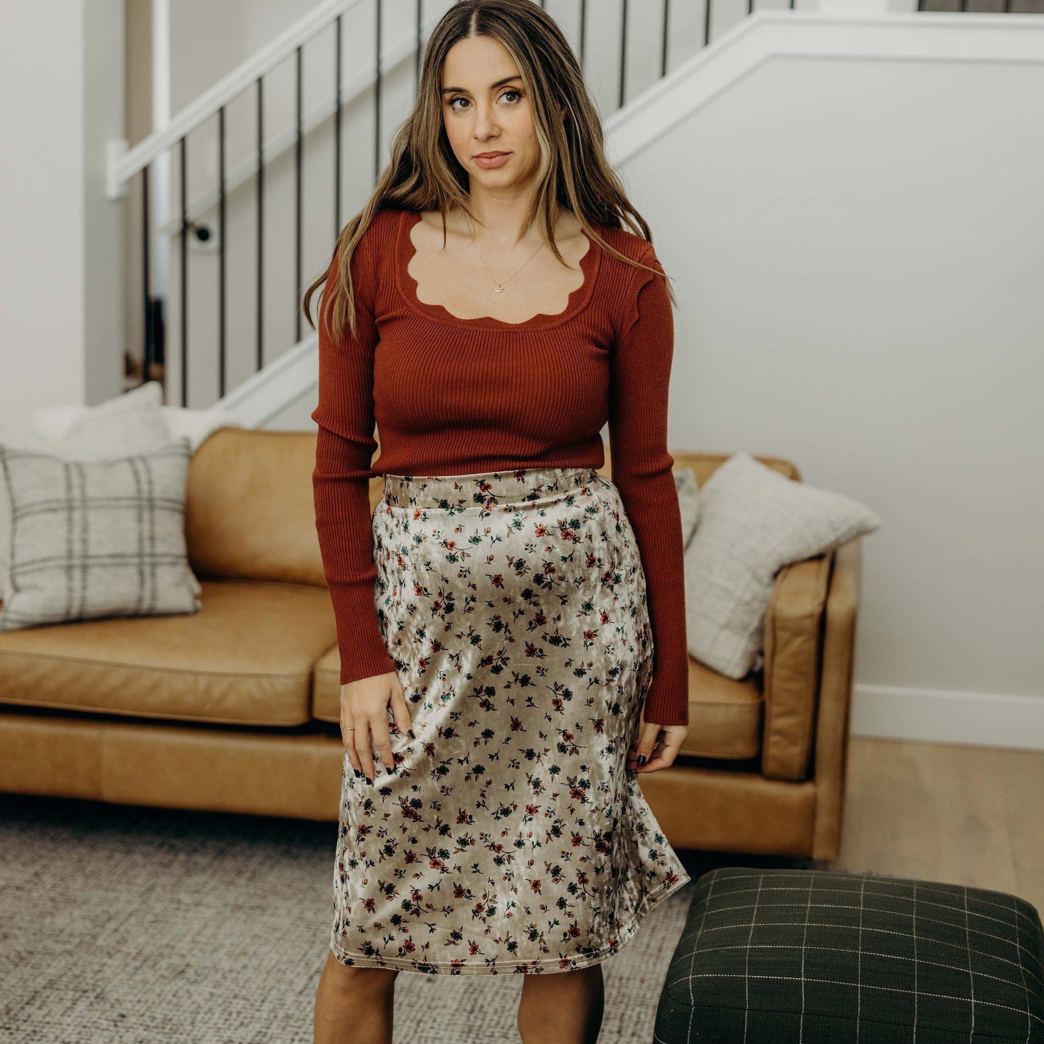 A LINE SKIRT IN IRISH TWINE