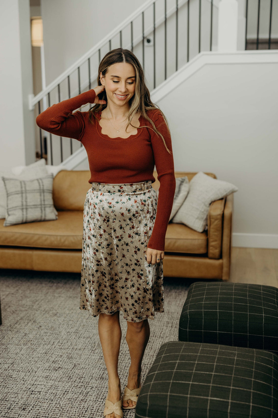 A LINE SKIRT IN IRISH TWINE