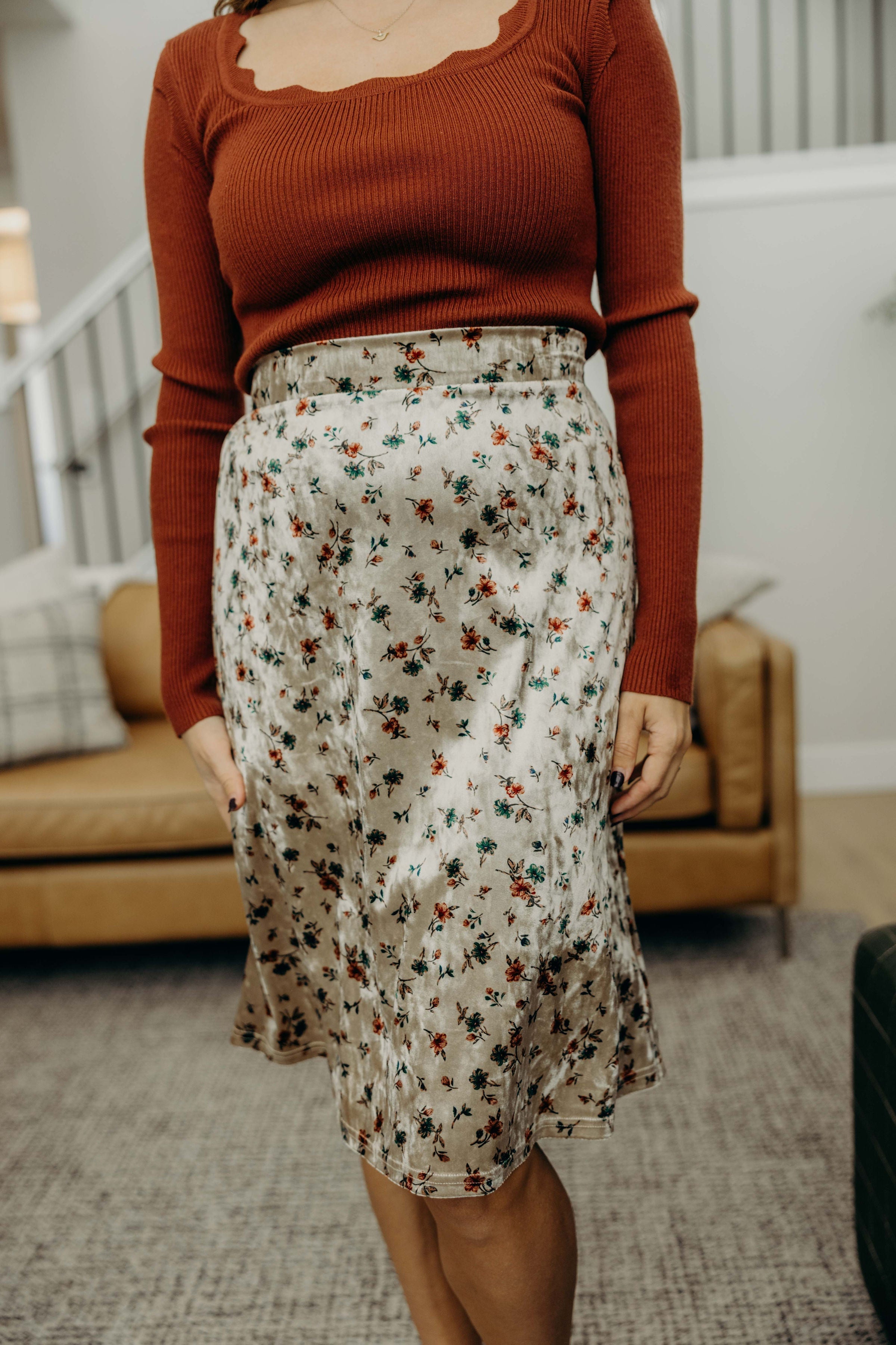 A LINE SKIRT IN IRISH TWINE