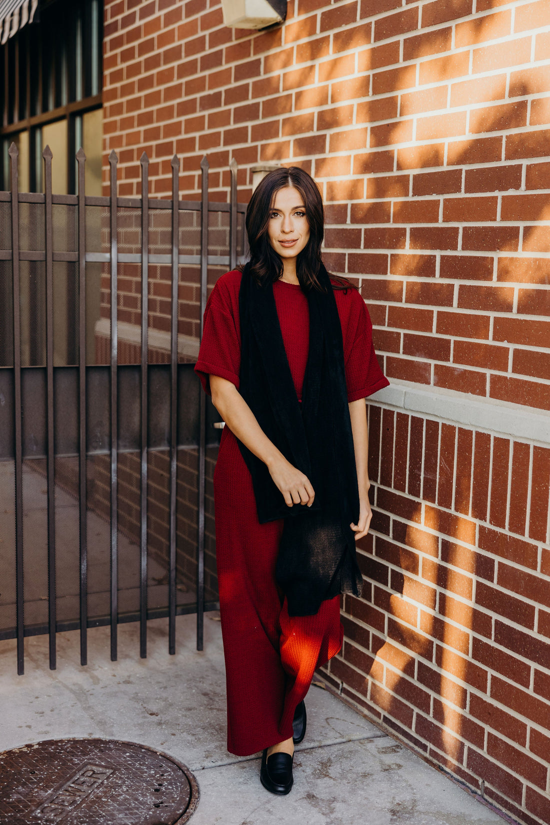 TEXTURED KNIT TOP IN CRANAPPLE