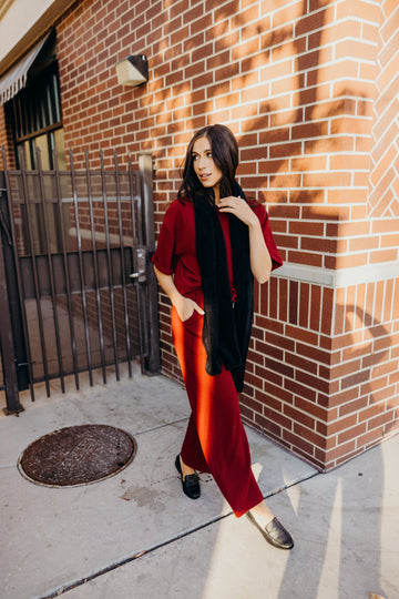 TEXTURED KNIT PANT IN CRANAPPLE