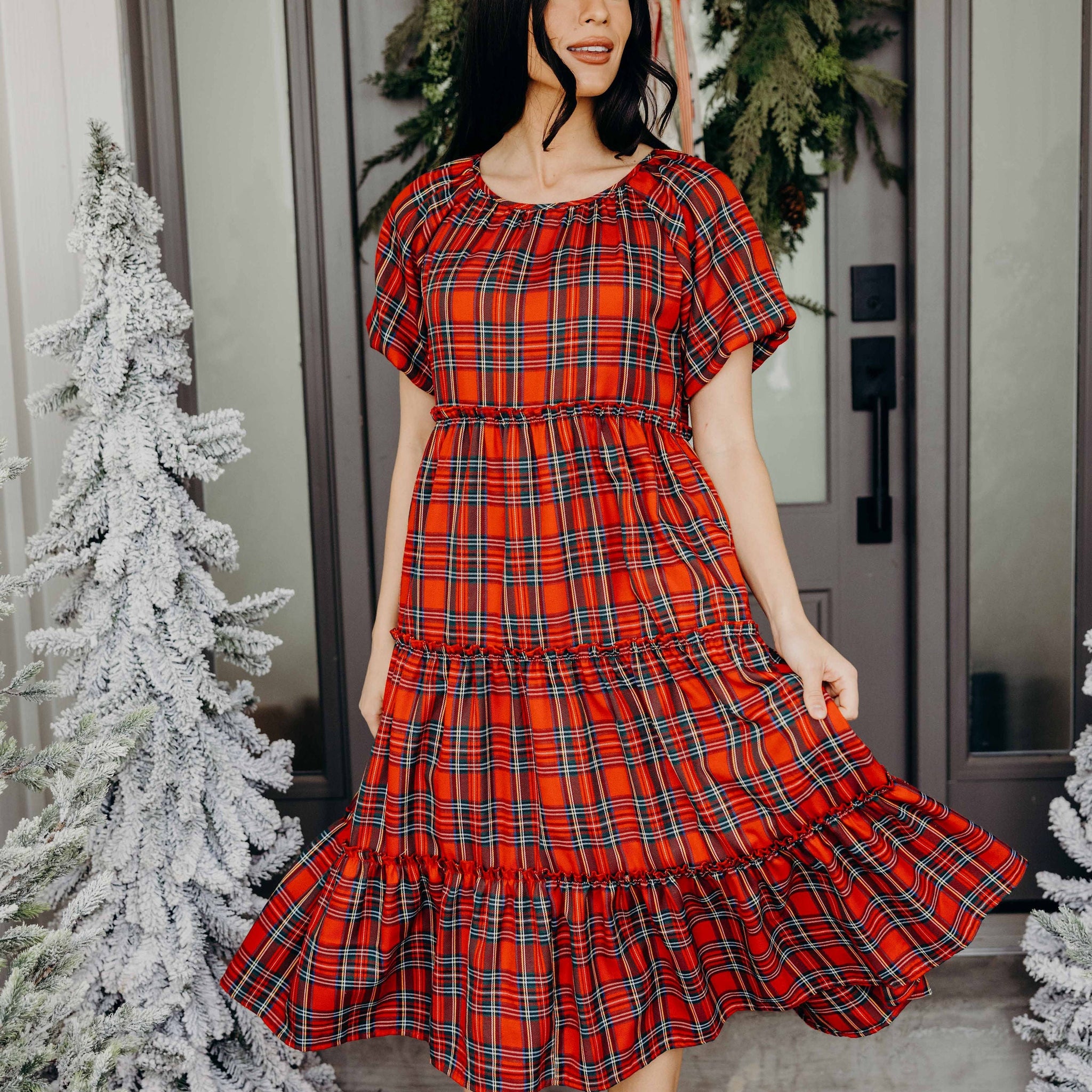 THE SERENA IN CRANBERRY PLAID