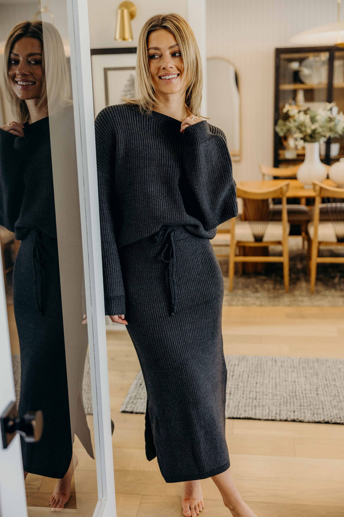 OVERSIZED SWEATER IN BRUSHED NICKEL