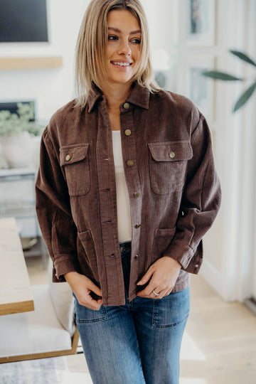 DOUBLE POCKET JACKET IN COCA MOCHA