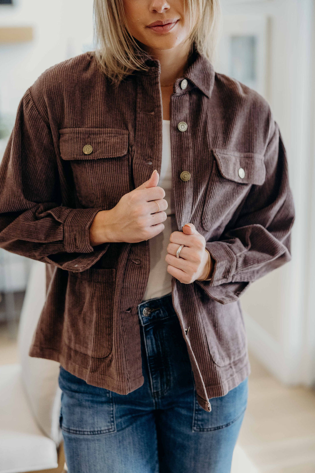 DOUBLE POCKET JACKET IN COCA MOCHA