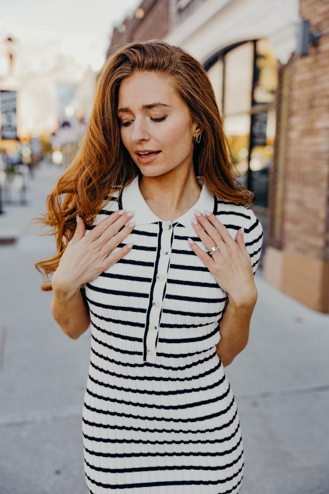 THE THEODORA IN BLACK STRIPED FINAL SALE