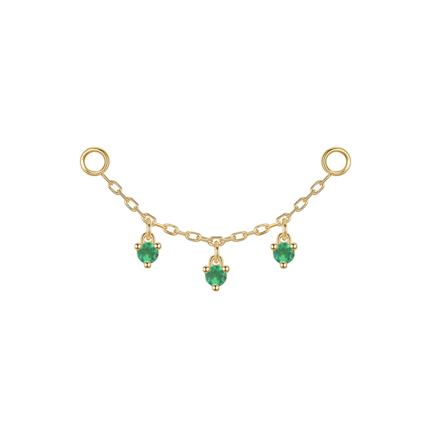 Chain with Dripping Round Colored Gemstones