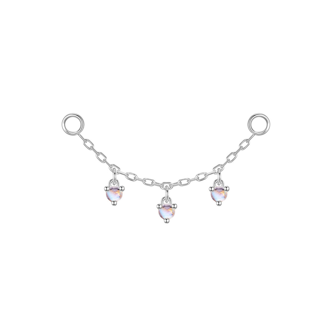 Chain with Dripping Round Colored Gemstones