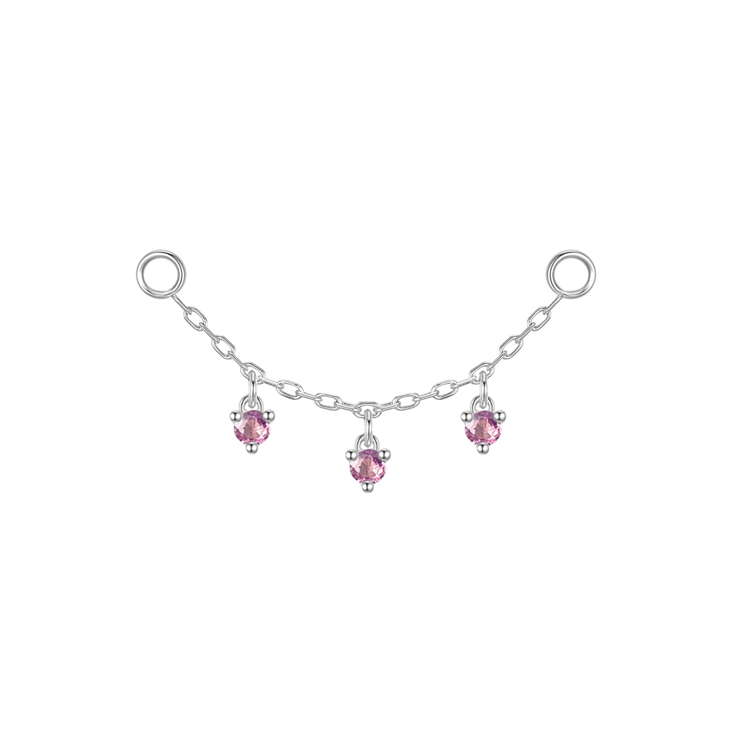 Chain with Dripping Round Colored Gemstones