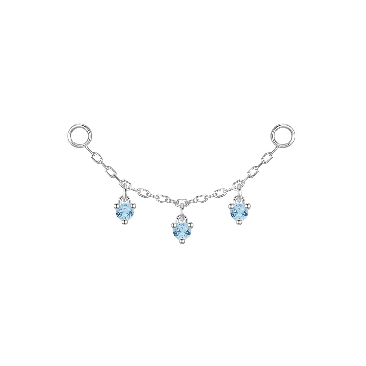 Chain with Dripping Round Colored Gemstones