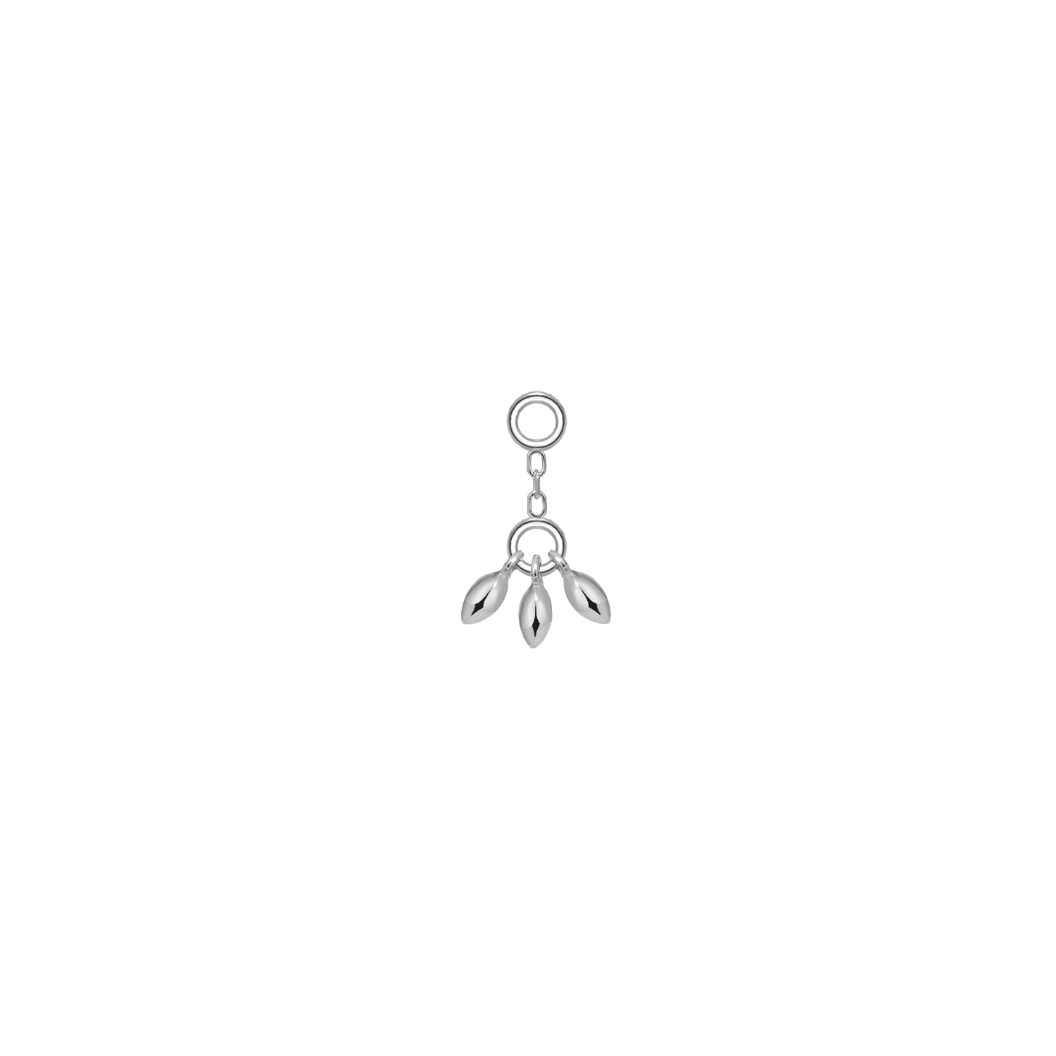 Triple Marquise Bead Tassel Chain Charm