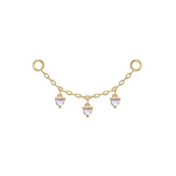 Chain with Dripping Round Colored Gemstones