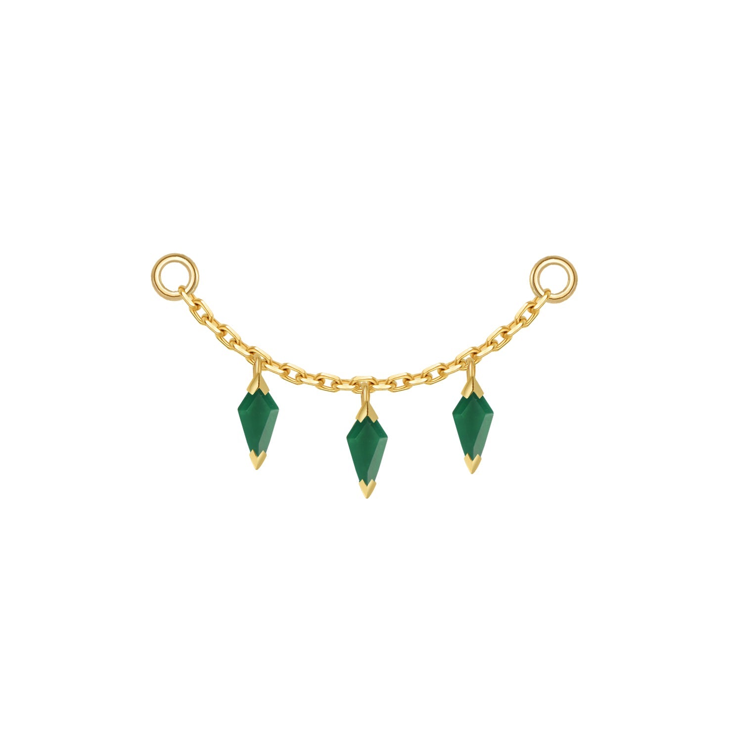 Chain with 3 Dripping Kite Gemstones