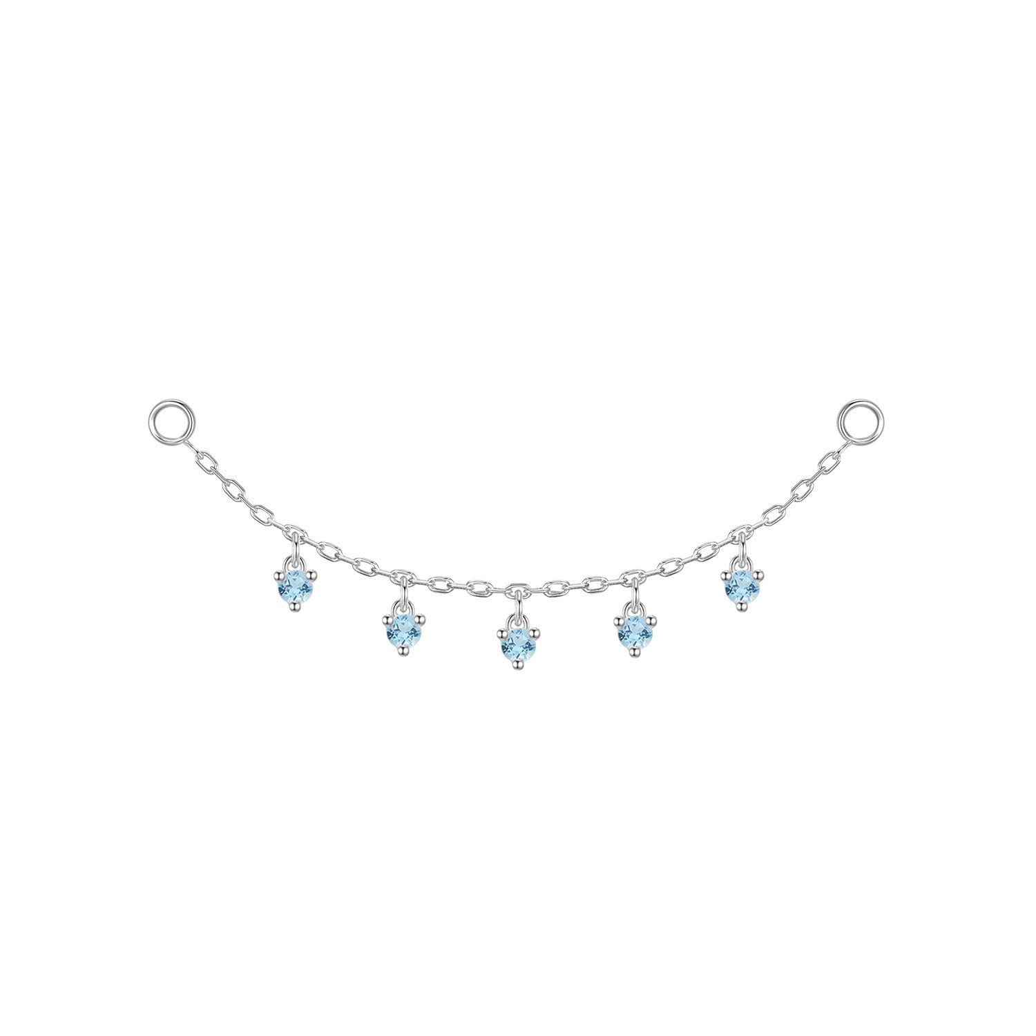 Chain with Dripping Round Colored Gemstones