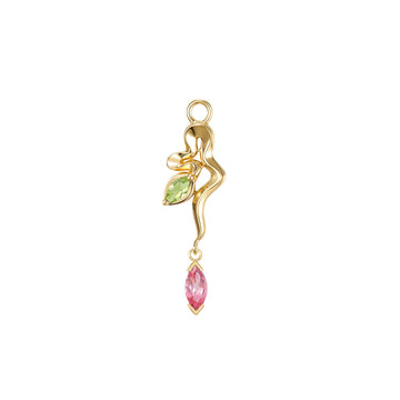 Snake - Amaryllis Charm - Colored Gemstone