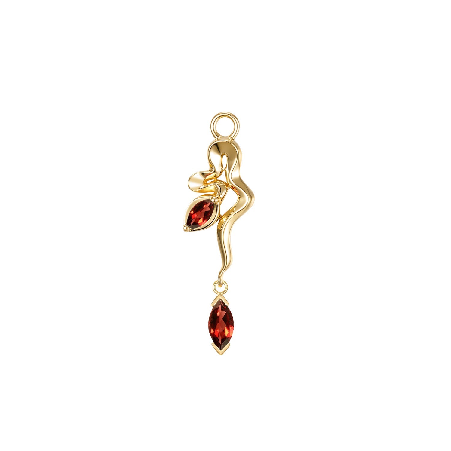 Snake - Amaryllis Charm - Colored Gemstone