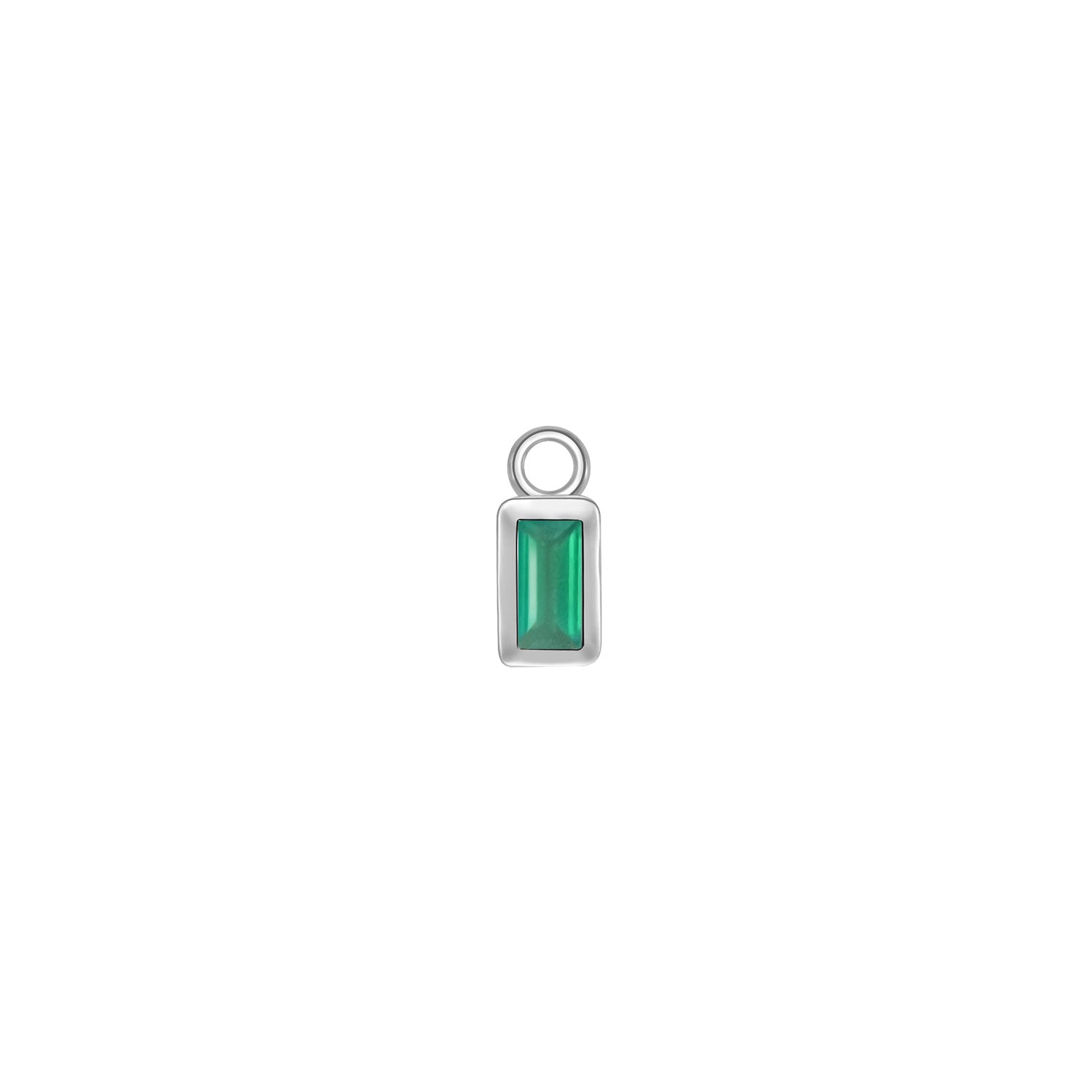 Baguette Bezel Charm - Colored Gemstone