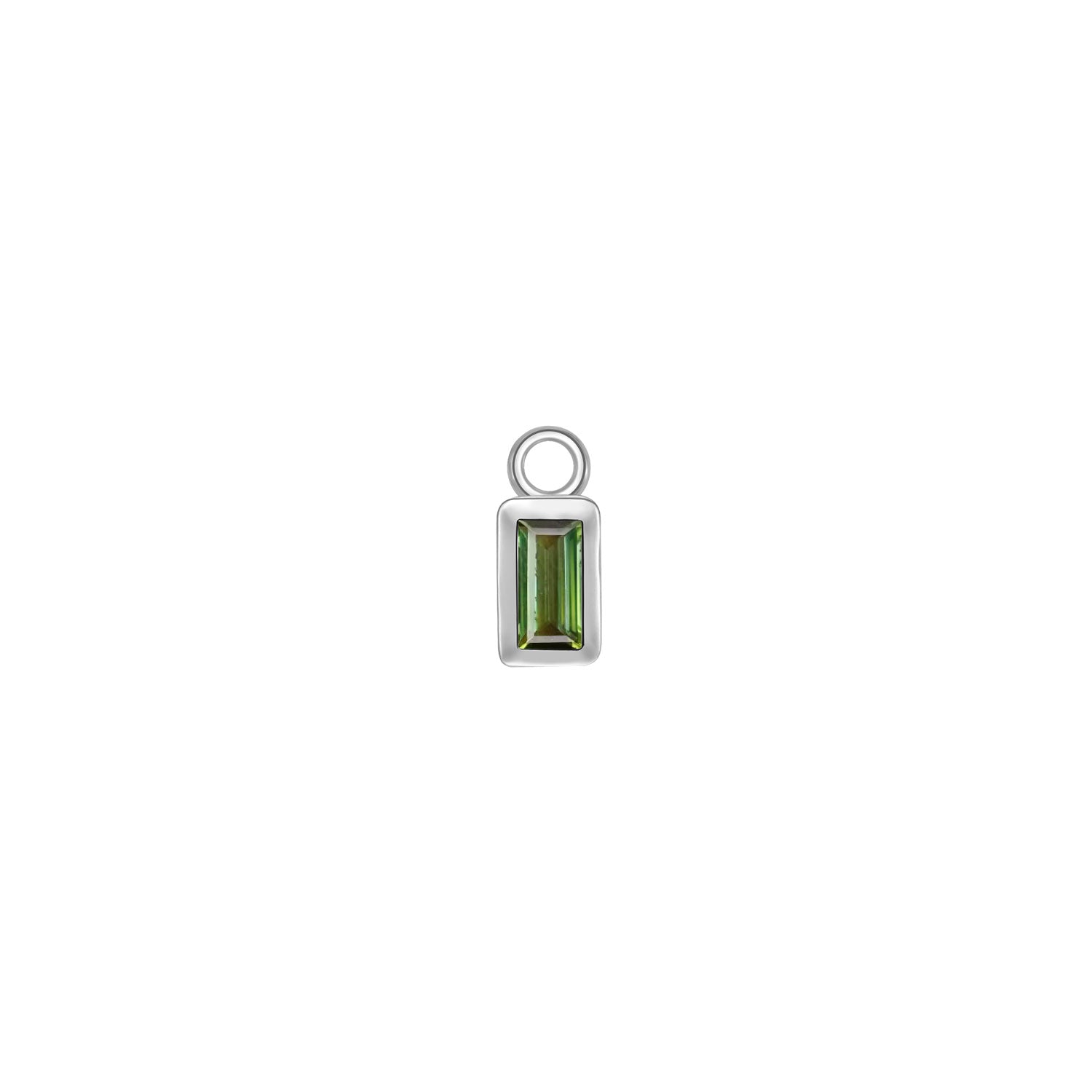 Baguette Bezel Charm - Colored Gemstone