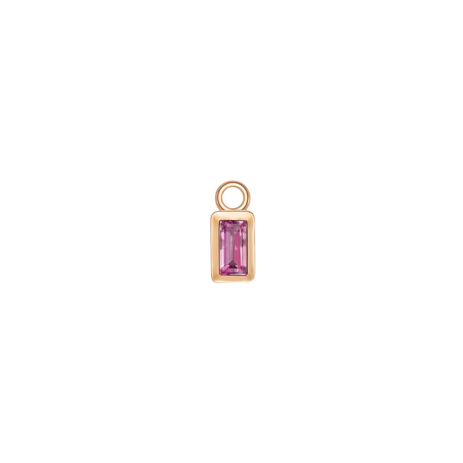 Baguette Bezel Charm - Colored Gemstone